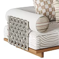 Modern Comfortable Double Seater Sofa With Printed Upholstery And Various Stylish Soft Decorative Throw Pillows