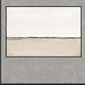 Minimalist Abstract Wall Art With Black Frame Light Wall And Recessed Lighting