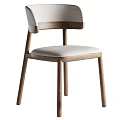 Modern Minimalist Dining Chair With Wooden Frame And Upholstered Seat Backrest