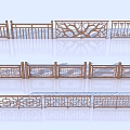 Chinese wooden railing 3D model 3d model