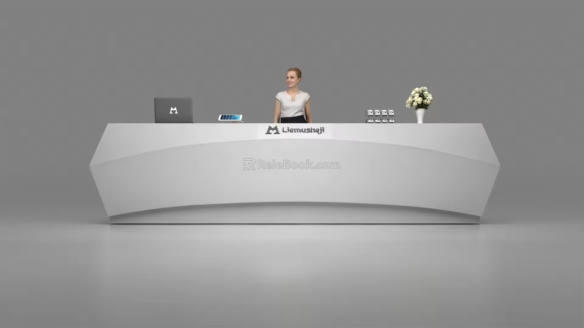 Modern reception desk 3d model