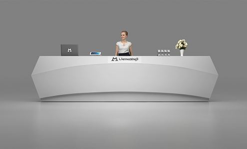 Modern reception desk 3d model