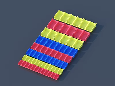 Multilayer Colorful Stackable Storage Bins For Household Organizing And Space Saving 3d model