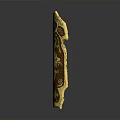 Ancient Golden Decorative Weapon With Intricate Carved Patterns And Traditional Design