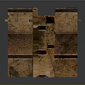 Cartoon Style Textured Wooden Crates with Metal Straps in Animated Scene
