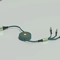 Convenient Green Retractable Charging Cable With Multiple Ports For Mobile Devices 3d model