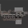 Industrial Building Design Featuring Multi level Metal Structure Chimneys And Pipes