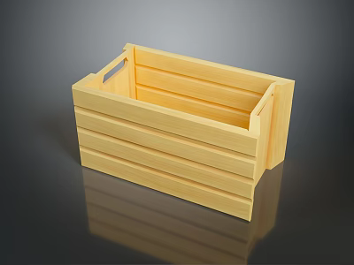 Wooden Storage Box with Handles for Home Organizing and Decorative Use 3d model