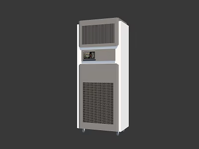 Upright White Daily Use Appliance With Grille Design And Control Panel 3d model