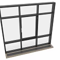 Modern Black Frame Casement Window With Multiple Glass Panes For Residential Building