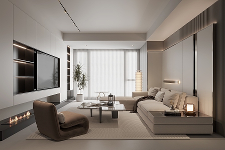 modern living room 3d model