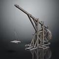 Wooden Functional Lifting Vehicle With Lever Arm Wheel Base And Suspended Platform