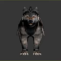 Fantasy Warrior And Battle Wolf Featuring Leather Saddle With Metal Buckles And Armor