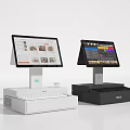 Modern Commercial POS Equipment Dual Touchscreen Terminals White And Black For Retail Use