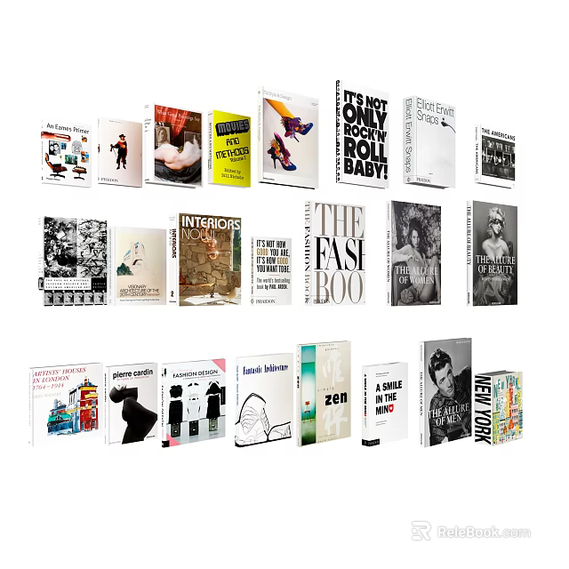 Diverse Books and Magazines Collection With Colorful Covers Themes and Art Designs 3d model 