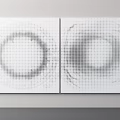 Modern gradient orifice plate technology elements technology gradient hole technology luminous plate technology punching background wall 3d model