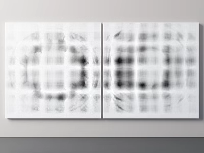 Modern Wall Paneling With Abstract Dot Pattern Circular Art Decor Elements 3d model