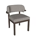 Modern Upholstered Dining Chairs With Wooden Legs And Armrest For Home Decor