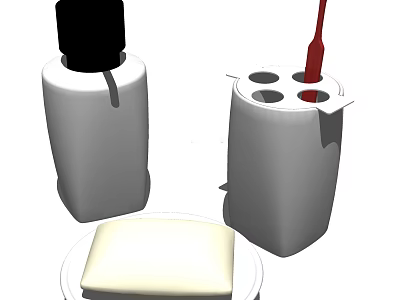 Bathroom Accessories Set With Soap Dispenser Toothbrush Holder And Soap Dish 3d model