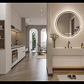 Modern Apartment Interior With Kitchen And Cozy IMAX Living Area