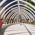 Pocket Park Creative Corridor Frame Arch Flower Frame Arch Corridor Frame Pot Placement Rack Leaf Vein Corridor Frame Metal Frame Metal Structure Flower-shaped Sitting Stool 3d model