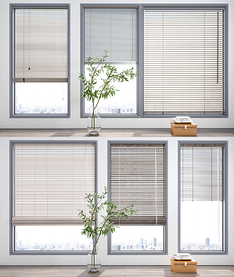 Modern venetian blinds shutter combination 3d model