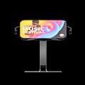 Adjustable Computer Desk Phone Stand With Music Festival Display And Playback Interface