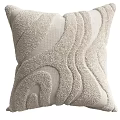 Neutral Cream Colored Decorative Throw Pillows With Textured And Patterned Designs 3d model