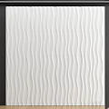 White Wall With Wavy Textured Tiles For Modern Interior Design 3d model