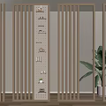 Wooden Room Dividers With Slatted Design Shelves And Potted Plant In Modern Interior