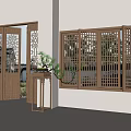 Chinese Style Wooden Screens and Doors with Intricate Carved Patterns for Interior Decor