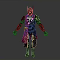 Fantasy Warrior Armor Design With Red Cape Golden Ornaments And Detailed Helmet
