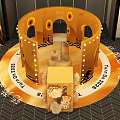 Interactive Zone BAOZHOU TIANDI 2025 Circular Yellow Toned Design With Decorative Lights Floral Display Stand