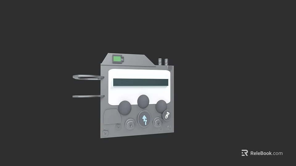 Electronic Control Unit With Digital Display Buttons Knobs And Interface Ports 3d model 