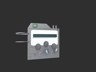 Electronic Control Unit With Digital Display Buttons Knobs And Interface Ports 3d model