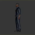 The Man In Blue Long Sleeve Uniform Standing With Belt And Pocket Details