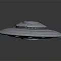 Silver Circular Spacecraft Design With Layered Metallic Structure For Cosmic Exploration