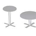Modern Round Side Tables With Circular Top And Metal Cross Base Design 3d model