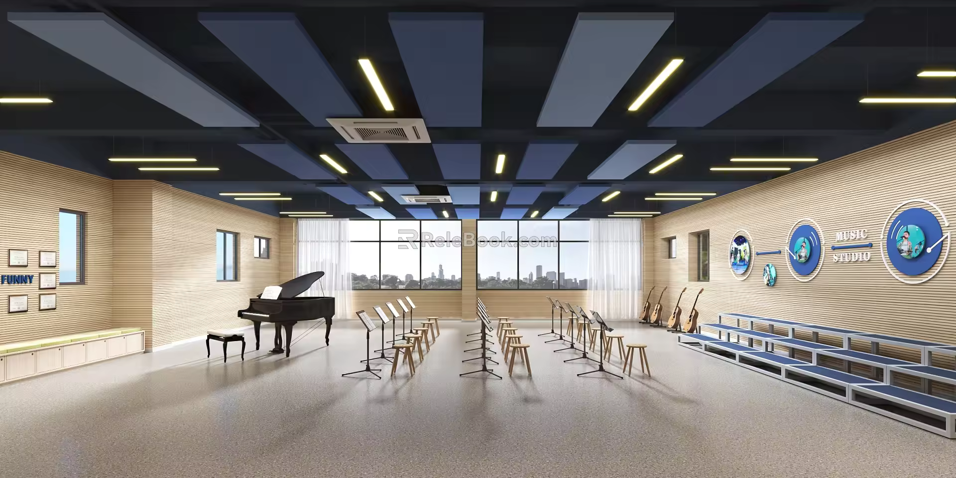 Style Function Classroom Orchestra Classroom 3d model