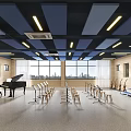 Style Function Classroom Orchestra Classroom 3d model