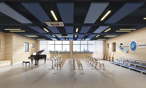 Style Function Classroom Orchestra Classroom 3d model