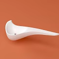 Sleek White Modern Bathroom Sink With Curved Design On Orange Background