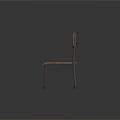 Two Leisure Chairs with Wooden Seats Backs and Metal Frames in Simple Design
