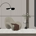Modern Single Sofa Cream Single Sofa 3d model