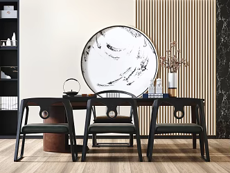 New Chinese Tea Table and Chair Tea Table and Chair Combination 3d model