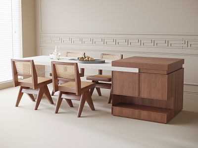 Modern Dining Table and Chair Combination Dining Chair Single Chair 3d model