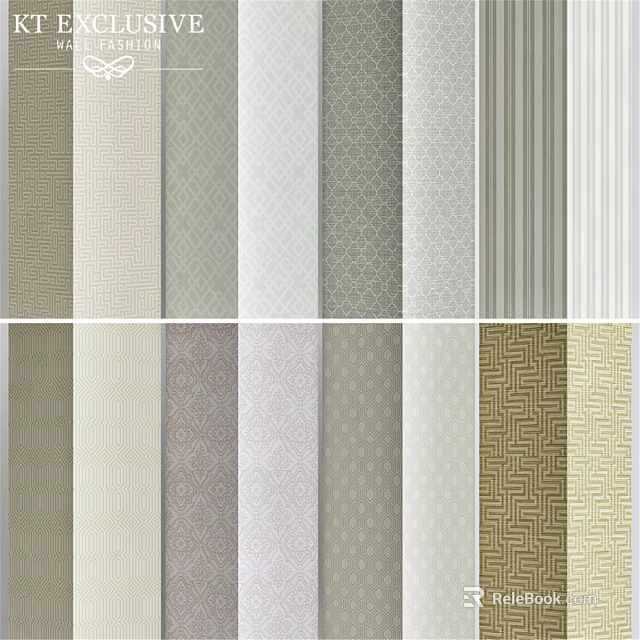 Decorative Components Showcasing Various Textured Patterns In Neutral Tones With Striped And Geometric Designs 3d model 