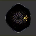 Stylish Checkered Pattern Hat With Blue Yellow Design And Decorative Bow Accent