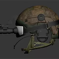 Military Camouflage Pattern Protective Helmet With Binoculars Attachment And Tactical Design