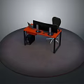Modern Office Desk Setup With Dual Monitors Laptop PC Tower And Chair